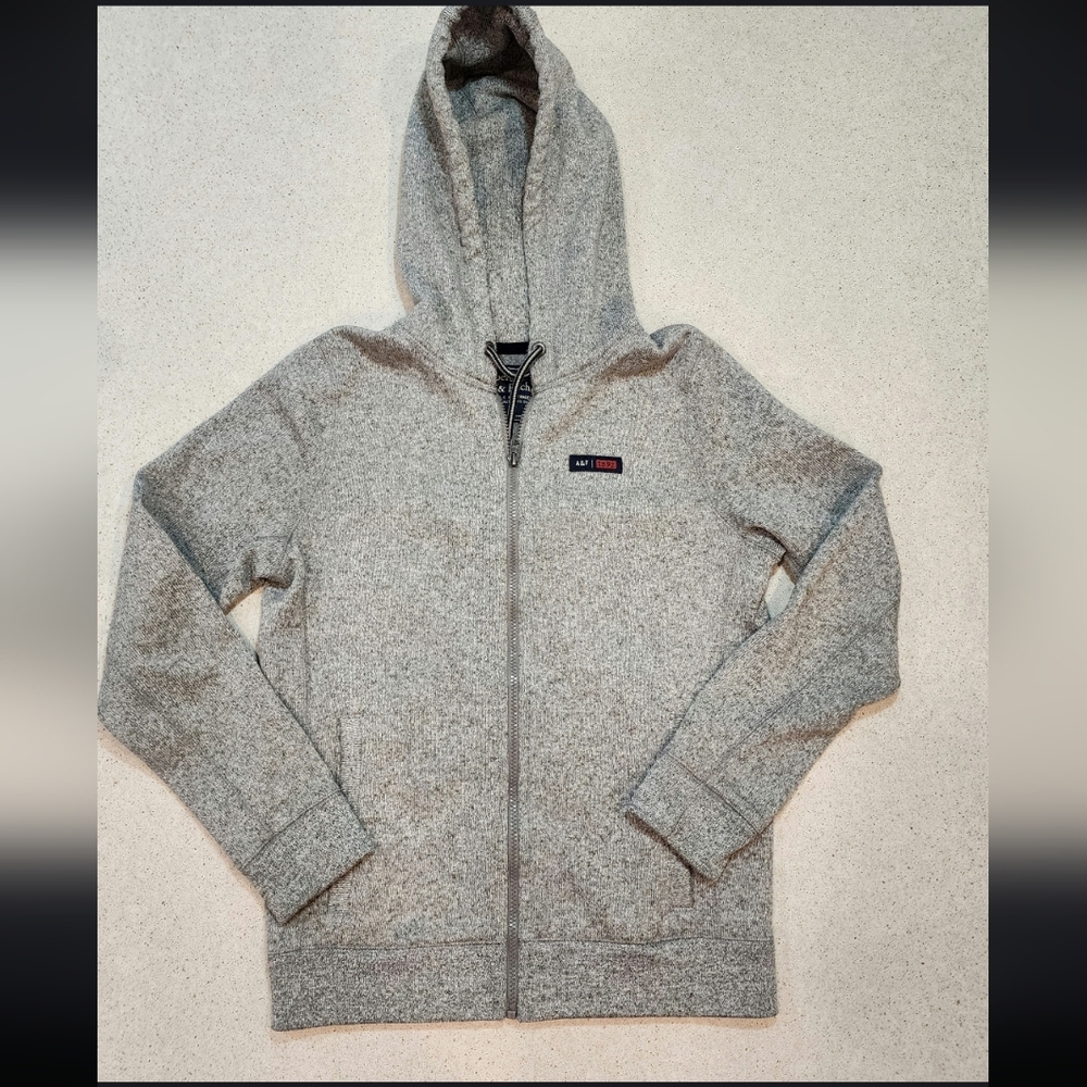 Abercrombie & Fitch Men's  Gray Hoodie Small Embroidered Heather